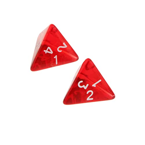 Yourandoll 20 STÜCKE Polyedrische Würfel D4 Würfel 20mm Acryl Dice Spielwürfel for DND RPG Dungeons & Dragons Tischspiele (Rot)