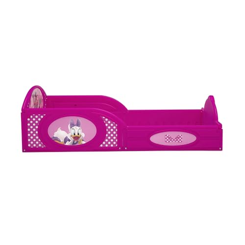 Image of Delta Children Toddler Bed Minnie Mouse Plastic with Built-in Guardrails