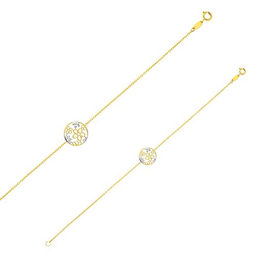 Bracelet en Or 375/1000e fleurs encerclées pour illuminer vos tenues d'été