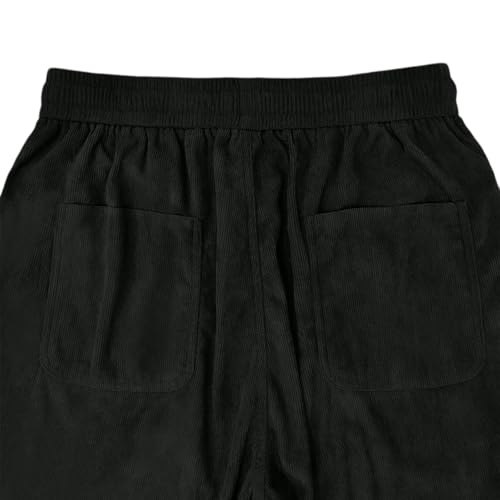Corduroy Pants Men Straight Leg Classic Vintage Lounge Trousers Waistband Lightweight Baggy Loose Fit Wide Leg Pants4