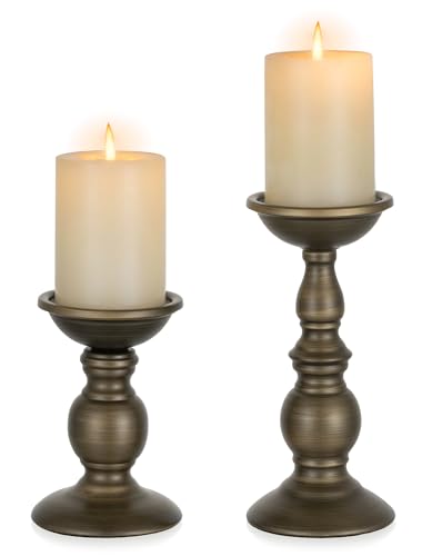 Opiniones de Portavelas semiesférico los 10 mejores. 48 Nuptio - 2 portavelas de hierro de bronce, ideal para velas de pilar de 3 pulgadas, regalos para bodas, fiestas, hogar, spa, reiki, vela votiva (S + L)