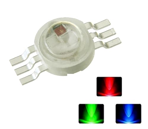 Image of Wenray (Pack of 3 Pieces 3W Super Bright 6 Pin RGB SMD LED Diode Chip 350mA Light Bulb Lamp for Science Projects DIY PCB Hobby Kit (Multicolor)