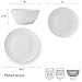 Pfaltzgraff Fluted Grace 24 Piece Porcelain Plate and Bowl Dinnerware Set, Service for 8, Fluted Design, Durable for Everyday Use, White