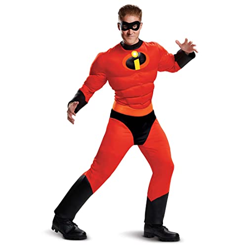 Disney Oficial - Disfraz Los Increibles Hombre, Disfraz Mr Increible Adulto, Disfraz Superheroe Hombre, Disfraz Disney Adulto Hombre, Disfraz Carnaval Hombre Talla L