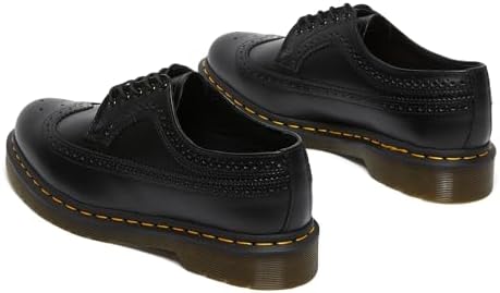Dr. Martens ブラック Dr. Martens Tênis feminino de couro 3989 com 5 ilhós, Preto liso