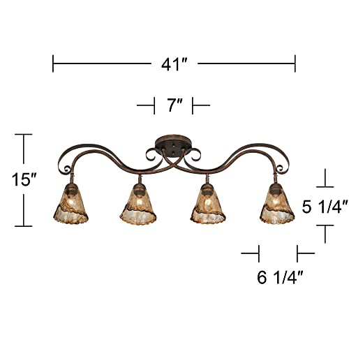 Pro Track Organic Amber Glass 4-Light Ceiling Track Fixture