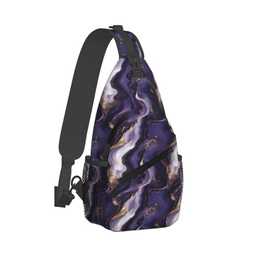 Petit sac à bandoulière avec motif marbre imprimé et sangle réglable sport