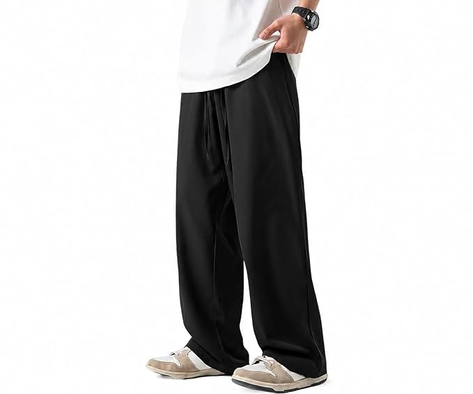 Men's Baggy Fit Jogger Pants | Relaxed Fit Cargo Style Track Pants | Casual Cotton Trousers with Elastic Waist & Side Pockets-picture-27