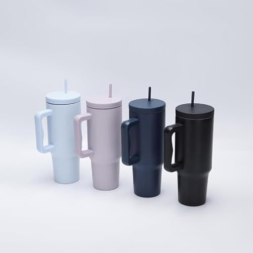 Image of Stainless Steel 1200 ml Vacuum Tumbler with Lid & Straw - Double‑Wall Insulated Cup for Travel, Gym & Office - Keeps Beverages Hot or Cold - 1.2 L Capacity (Light Sky Blue)