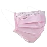 50PCs Tigris Level 3 Earloop Face Mask by JEVOLVE | 4.0G 3-Ply Individual Wrap Non-Woven Disposable Mask Indoor Outdoor Use, Pink