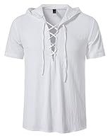 MATERIAL - 100% Cotton. Steampunk retro tops lightweight, breathable and soft touch, Moisture-wicking, provides loose-fitting and comfy wearing experience. STYLE - Gothic renaissance 18th century style buccaneer costume shirt / Medieval vampire colon...