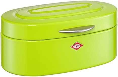 Wesco Single Elly Bread Bin, Steel, Lime Green, 32 x 19.4 x 14 cm