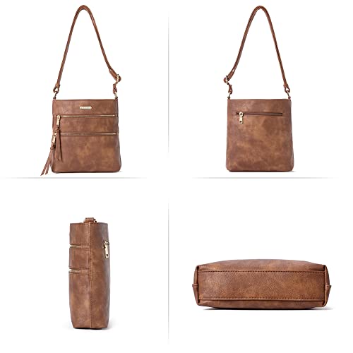 CLUCI Crossbody Purses for Women, Medium Size Zipper Pocket Adjustable Strap, Soft Leather Women's Shoulder Handbags3