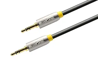 QualGear 100% OFC Copper, Gold Plated Contacts, 3.5mm Male to 3.5mm Male Premium Auxiliary Stereo Audio Cable - 3.5mm Male to 3.5mm Male - 4' Black (Qg-Acbl-4ft)