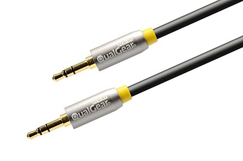 QualGear QG-ACBL-4FT OFC Copper, Gold Plated Contacts, 3.5mm Male to 3.5mm Male Premium Auxiliary Stereo Audio Cable - 4' Black by QualGear - Used condition - CA$11.43