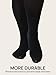 MANZI Women's Control Top Plus Size Tights for Women High Waist Opaque Pantyhose 2 Pairs Black X-Large