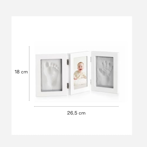 Miniatura 5 de Jané Marco Huella Bebé Con Foto, Arcilla De Modelado Secado 24h, Recuerdo Mano O Pie, Apto También Para Huella Mascota, Blanco