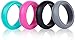 SYOURSELF Silicone Rings Mens, Rubber Wedding Rings, 6 Pack Thick, Breathable, Stackable, Comfortable, Wide Ergonomic Design Rubber Wedding Rings Bands for Sports, Outdoors + Gift Box