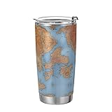  Ancienne Carte Abstraite De La Terre Bouteille D\'Eau De Sport Bouteille En Acier Inoxydable Thermique avec Paille pour Voiture Garçons Filles