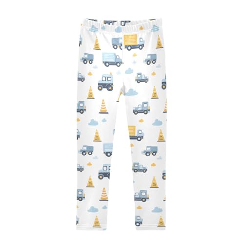 ALAZA Girls' Leggings Children's Yoga Pants Skinny Printed Dance Cute Truck Cloud Comfortable 4T