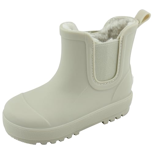 BEARPAW Toddler and Kids' Rain Boots with Faux-Fur Lining – Waterproof Rubber Chelsea Boot for Boys & Girls