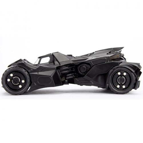 Jada Toys 253215004 Arkham Knight Batmobil, hochdetailiertes 1:24 Modellauto inkl. Batman-Figur, Cockpit und Türen können geöffnet Werden, mit Freilauf, schwarz