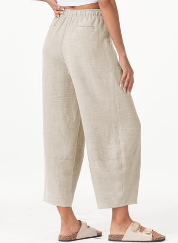 EVALESS Womens Baggy Wide Leg Pants Casual Drawstring Elastic Waisted Palazzo Harem Trousers with Pockets4