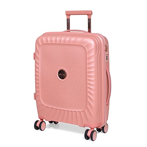 Image of ROMEING Sicily 20 inch, Polypropylene Luggage, Hard Sided, (Pink 55 cms) Small Cabin Trolley Bag | 8 Spinner Smooth Wheels | TSA Lock | Unbreakable | Men & Women & Kids