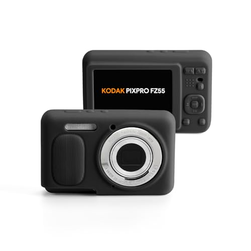 Kodak PIXPRO FZ55�J�����Ή��\�t�g�V���R���P�[�X - �X���� �ϏՌ� ���h�~ �y�ʕی�J�o�[(�u���b�N)
