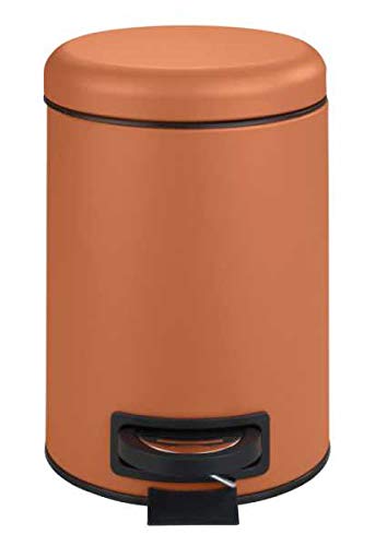 WENKO Leman Terracotta Cosmetic Pedal Bin, Terracotta/Black, 3 L - Image 2