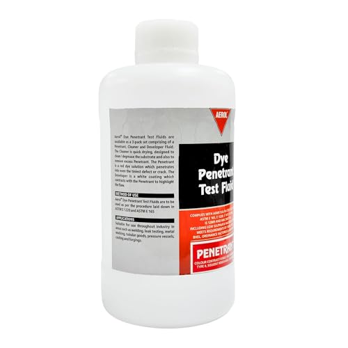 Image of Aerol Dye Penetrant Test (DPT) Fluid (1 Litre) | Visible Red Solvent Removable Penetrant | Non Corrosive CFC Free Flaw Detection Inspection Fluid
