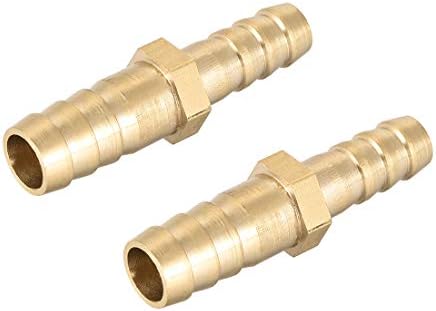 sourcing map Straight Brass Barb Fitting Reducer, Fit Hose ID 6mm to 4mm 2pcs