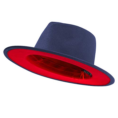Image of jingsha Fedora Hats for Men & Women Wide Brim Fedora Felt Panama Hat Men's Dress Hats with Belt Buckle
