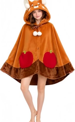 Image of Halloween Animal Hooded Blanket Cape Plush Costume Inspired Wearable