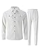 Mens Sweatsuits 2 Piece Set Jacket Top and Casual Pants Set Fall Fashion Sweatsuits Waffle Plaid Jacquard Outfits