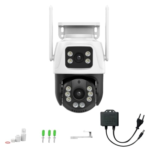 Xuodawer Cámara IP 6MP HD Par Lente WIFI Cámara Exterior Ai Seguimiento Audio SeCuridad CCTV Cámara Enchufe Ue
