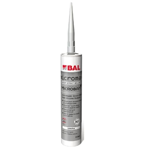 BAL Micromax3 Grout Effect Sealant Suitable For Wall and Floor Matt Finish Tile Silicone Anti Mould Sealer 310ml - Smoke