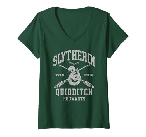 Mujer Harry Potter Slytherin Quidditch Arch Camiseta Cuello V