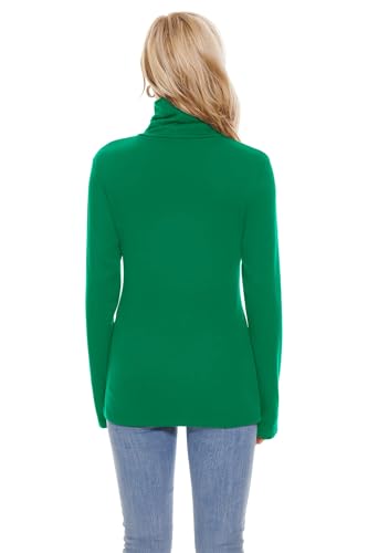 Image of TAIPOVE Cotton Fleece Lined Turtleneck Top for Women Long Sleeve Mock Turtle Neck Lightweight Sweater Thermal Underwear Shirt