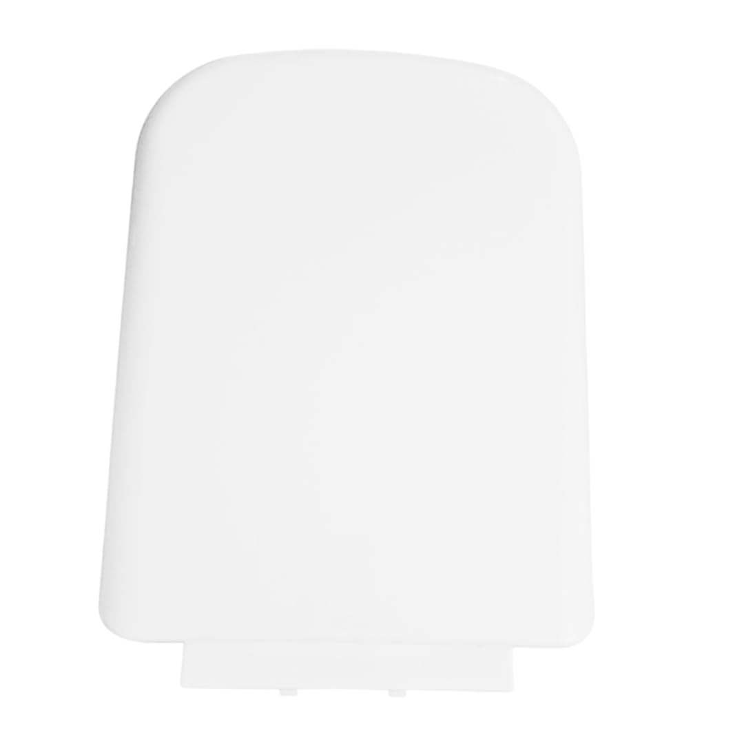 ELEGANT CASA Sleek Toilet Seat Cover Rectangular Commode With Cover, Easy Installation Stable Hinges to Prevent Shifting Soft-Closing Colour White Sleek Design A-17 Size 45x34 Hole Distance 13-18 Cm