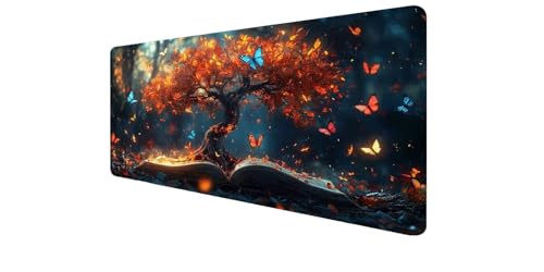 Tapis de souris gaming XXL 1000x400 pour PC de bureau et gamer portable avec base antidérapante