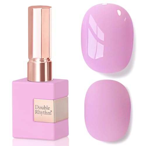 Double Rhythm 0.5 Oz Gel Nail Polish Neutral Natural Same Color Same Bottle Translucent Light Milky Pastel 15ML Manicure French Design Art DIY at Home (Lilac Snow-A1054)