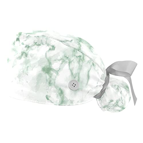 Chapeaux bouffants de cuisine et laboratoire JDEZ motif marbre vert