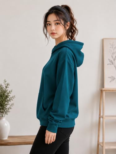 Image of Women's Oversized Hoodie Sweatshirt | Graphic Back Print Hooded Pullover | Long Sleeve Fleece Hoodie with Kangaroo Pocket | Casual Winter Wear