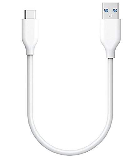 Josi Minea x3 Pcs USB 3.1 Type C (USB-C) Sync & Charging [ 10 inches / 25 cm ] Cable Compatible with Samsung Galaxy S9 & S9 Plus, S8, Google Pixel/Nexus, GoPro HERO5 & New MacBook [ 3 Pack - White ]