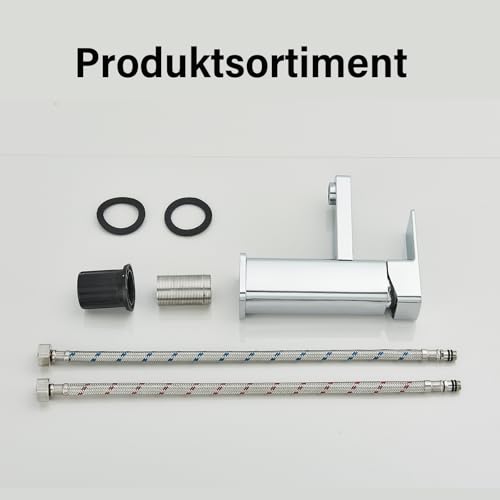 HUAHOMDY Wasserhahn Bad Badarmatur Chrom für Badezimmer Einhebelmischer Kleine Waschtischarmatur Waschbecken Edelstahl für Badezimmer