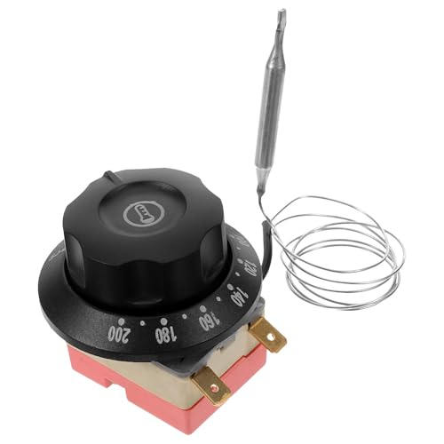 Artibetter Bouton de Thermostat Noir pour Four Électrique Contrôle Précis Température, Réglage Facile, Matériau Plastique et Céramique, Cuisine