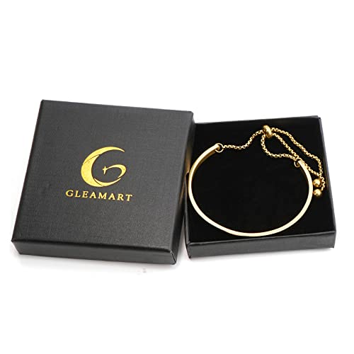Pulsera de corazón de acero inoxidable Gleamart ajustable que no pierde el brillo 7