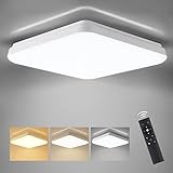 【Ahorro de energía y sin parpadeos】La lámpara de techo LED Dimmabr de 36 W con 3600 lúmenes corresponde a una bombilla convencional de 250 W y ahorra más del 85% en costos de electricidad. Y la lámpara produce una luz uniforme, sin reflejos y sin parpadeos, y tampoco zumba. Puedes fijar el plafón de 36W en una habitación de unos 25 a 35m².