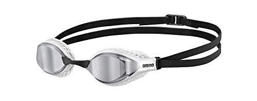 Arena Air-Speed Anti-Fog Swim Goggles for Men and Women, Silver/White, Mirror Lens